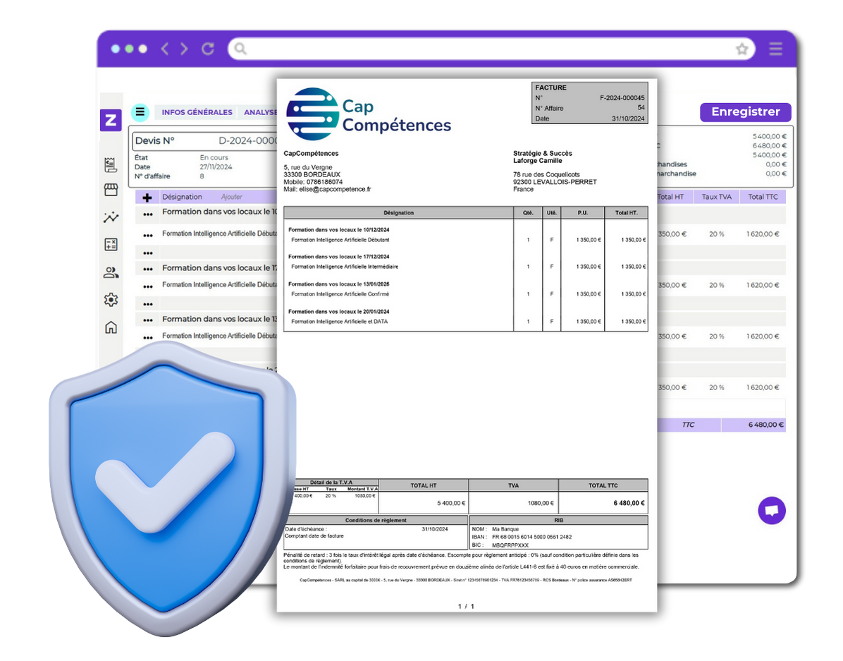 Facture conforme à la loi de finance zenfirst gesco