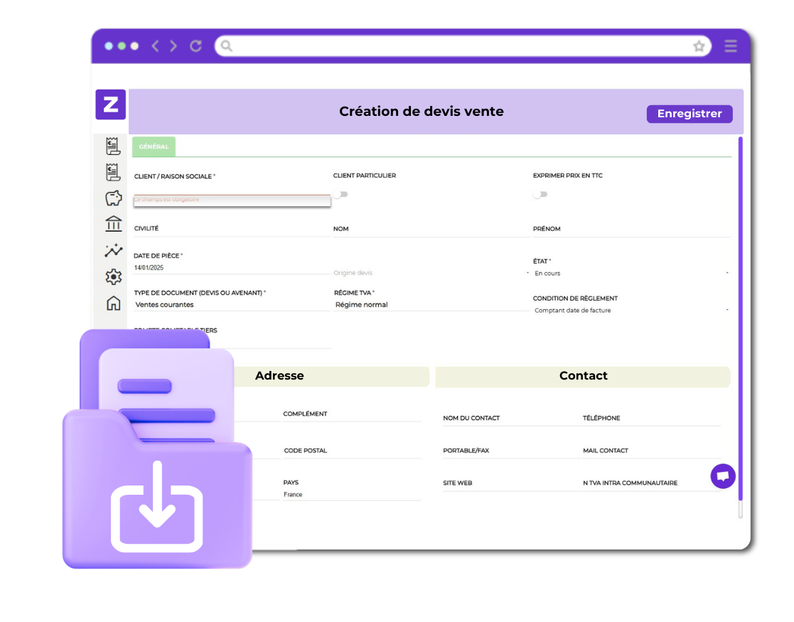 Bases articles et clients intélligente. zenfirst gesco